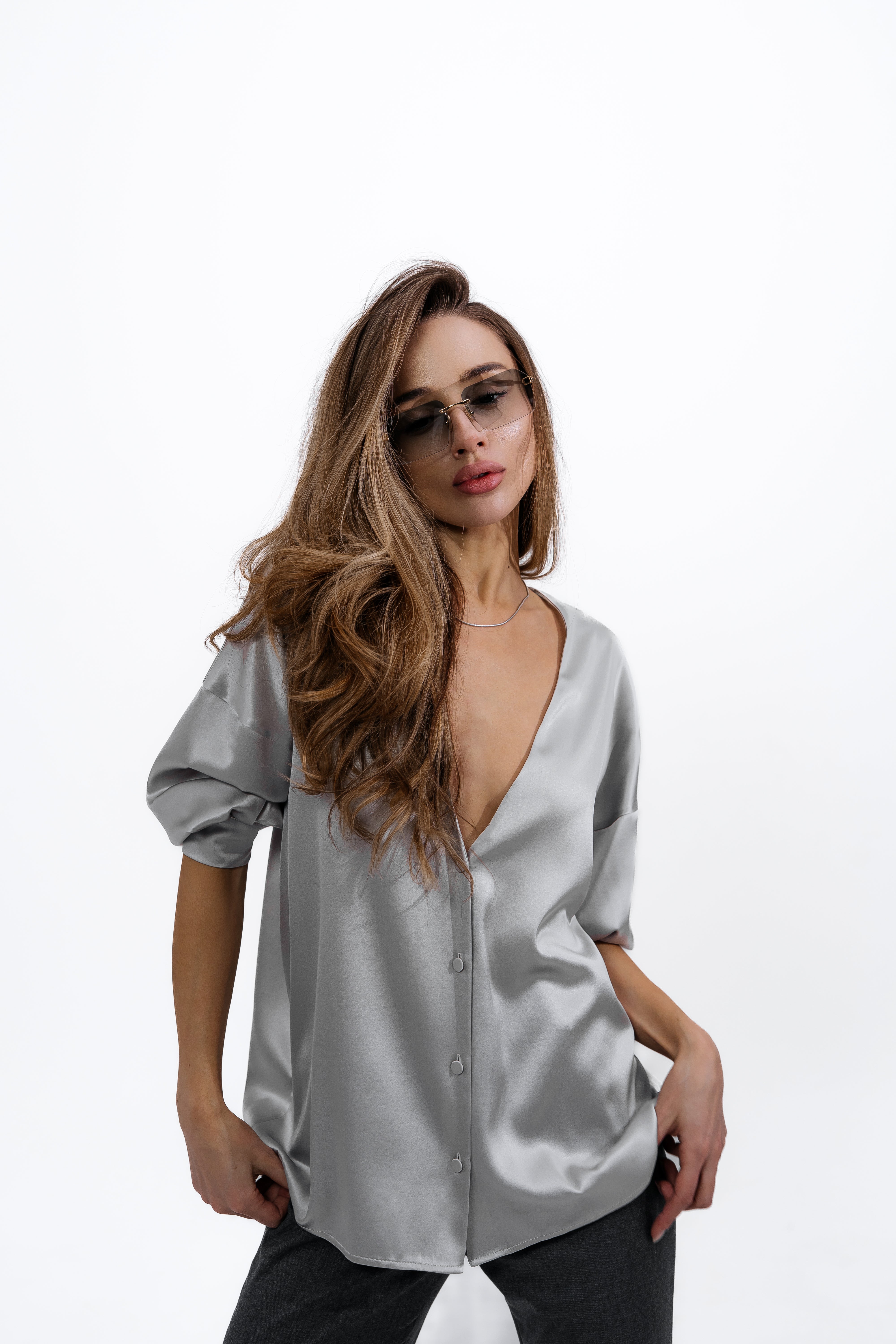 ШОВКОВА БЛУЗА ВІЛЬНОГО КРОЮ